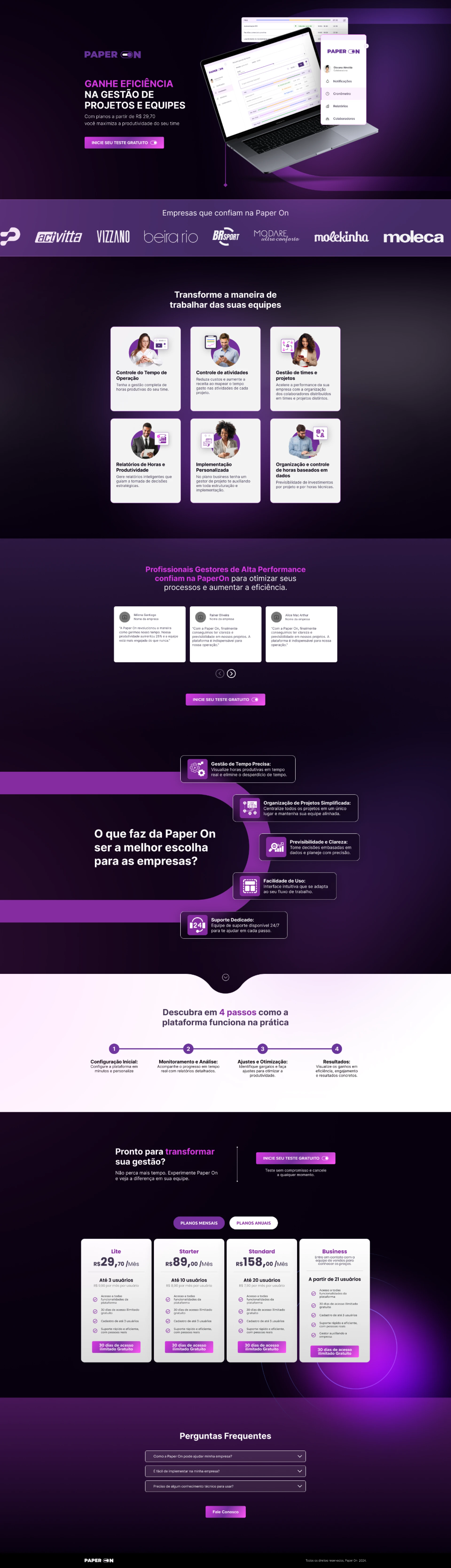 Landing Page Gerenciamento de Equipe